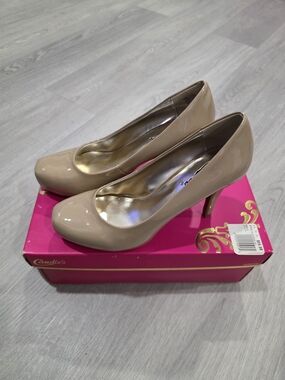 Candie's Nude Patent Leather High Heel Pumps